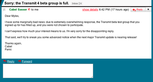 Sorry: the Transmit 4 beta group is full.